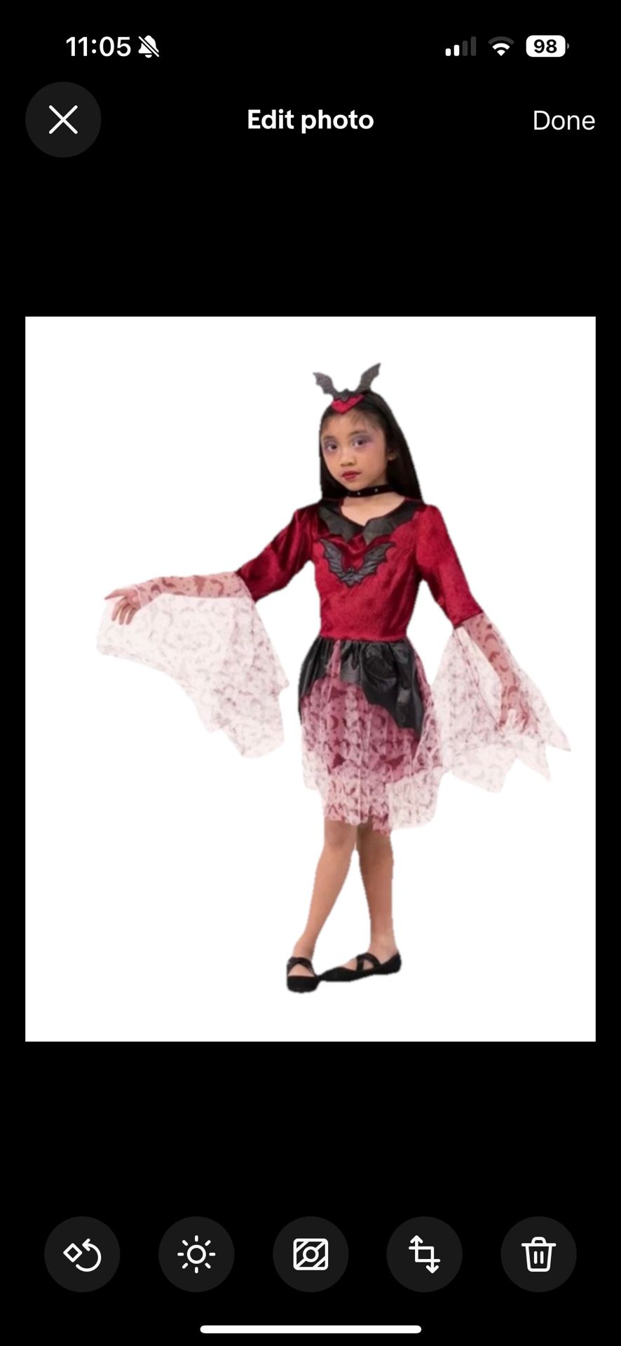 Vampire Dress Girls Size Medium 8-10 Burgundy New 2 Piece Set Dress & Headband, new seal bag, Lon sleeve, Halloween costume, new seal bag,