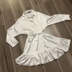 Zara Satin White Dress 