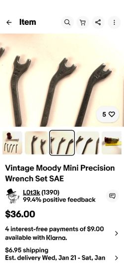 Moody Vintage Mini Precision Wrench Set Sae