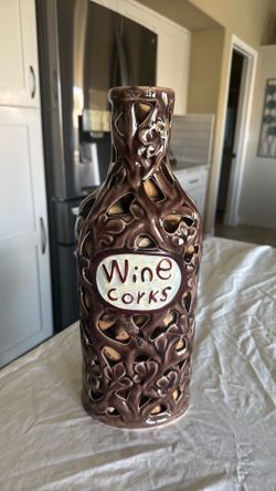 Decorative Ceramic Wine Cork Holder Bottle