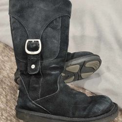 UGG Australia Women's Black Suede "Cargo III" Mid Calf Boots