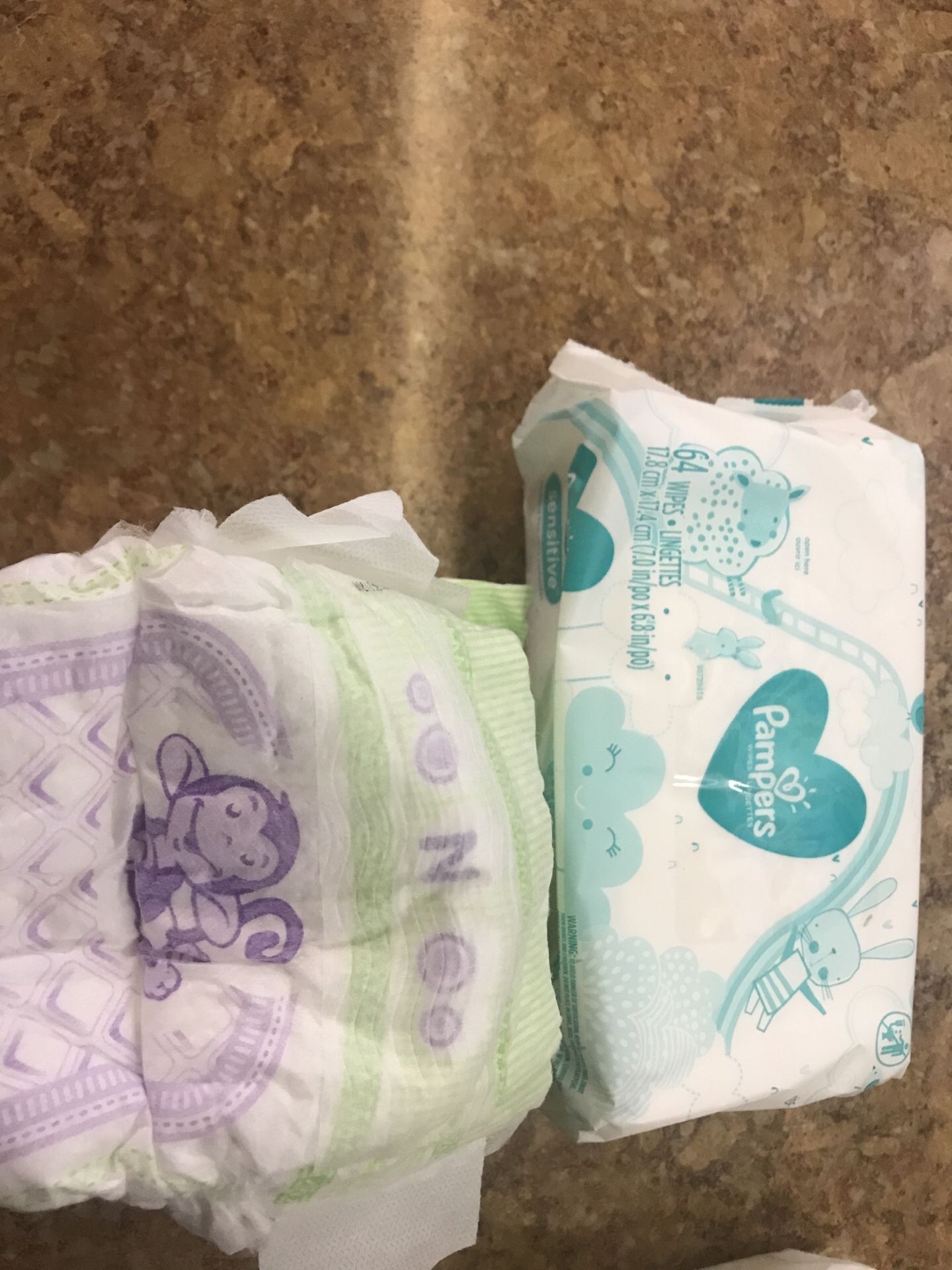 Pampers sensitive wipes & newborn luvs