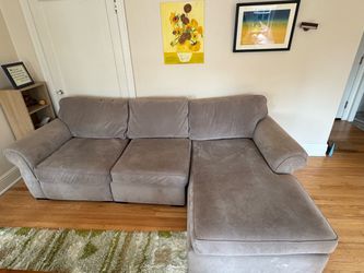 Gray sectional L couch