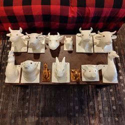 Vintage Ceramic And Copper Animal Towel Holders