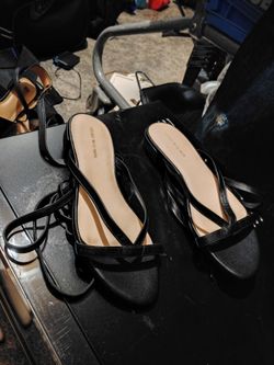 Stuart Weitzman Black Strappy Heeled Sandals