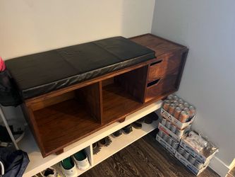 Dark Brown Wooden Shoe Shelf