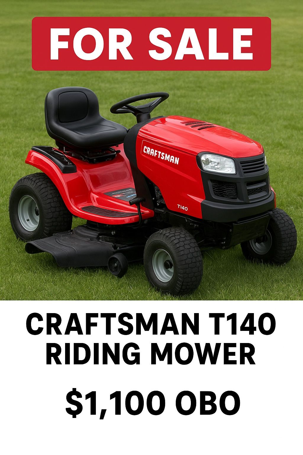 🚜 Craftsman T140 Riding Mower – Runs Great, Ready to Mow!”