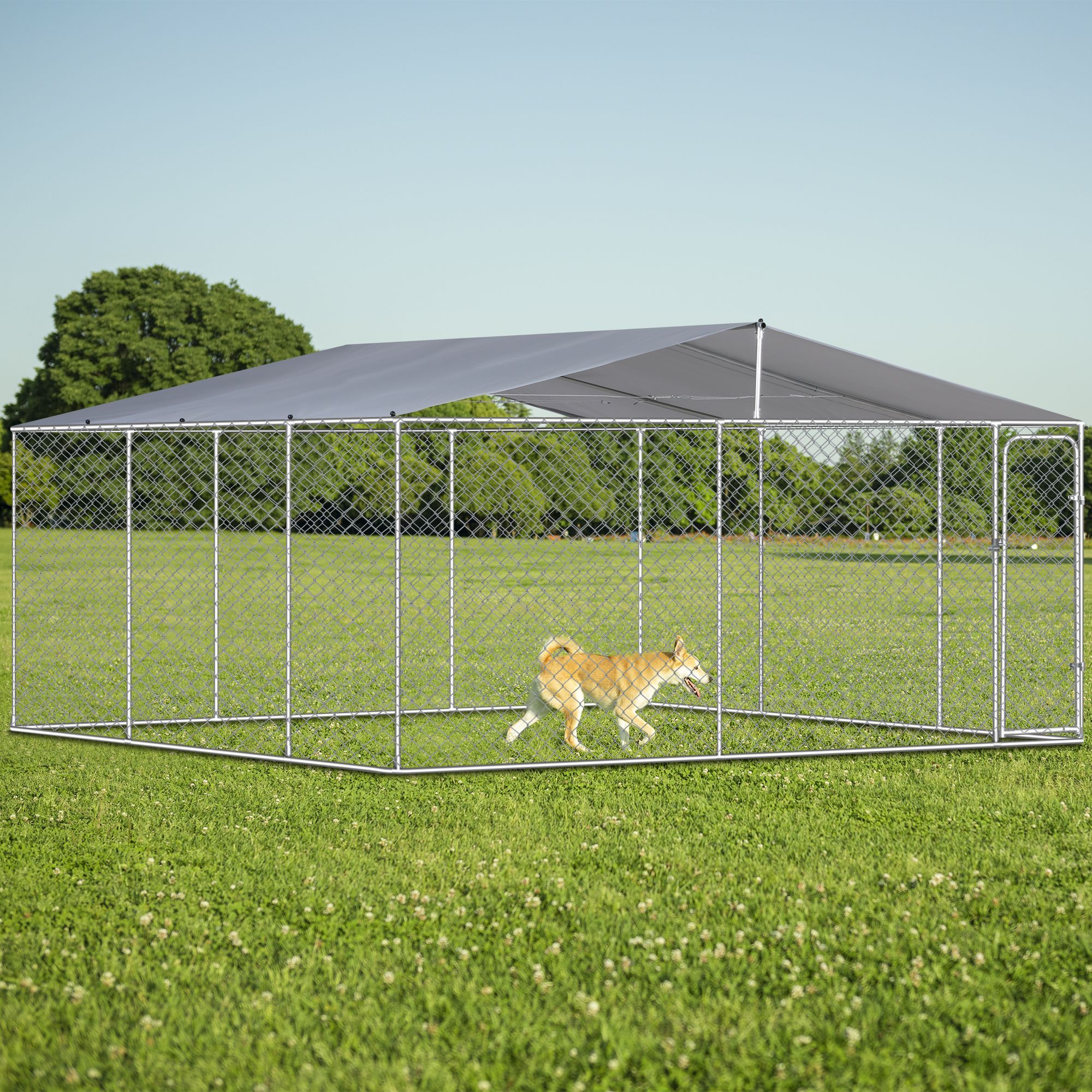 Dog Kennel Outdoor with Waterproof Canopy 181 * 181 *71.65