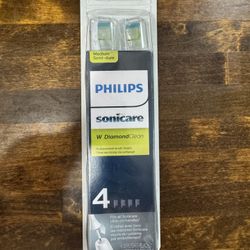 Philips Sonicare W DiamondClean - Genuine Replacement Electric Toothbrush Heads, White, 4 Pack