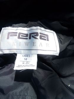 Women's "FERA" SKI WEAR Black and Red Size 14