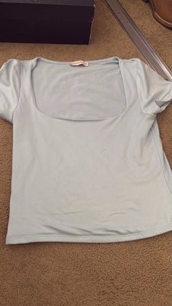 Sincerely Jules Light Blue Square Neck Top