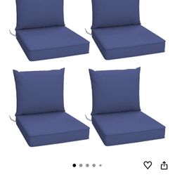 Outdoor Cushions for Patio Furniture, Thick Seat Cushion Set of 4, Fade Resistant Couch Chair Replacement Cushions High Density Deep Wicker C