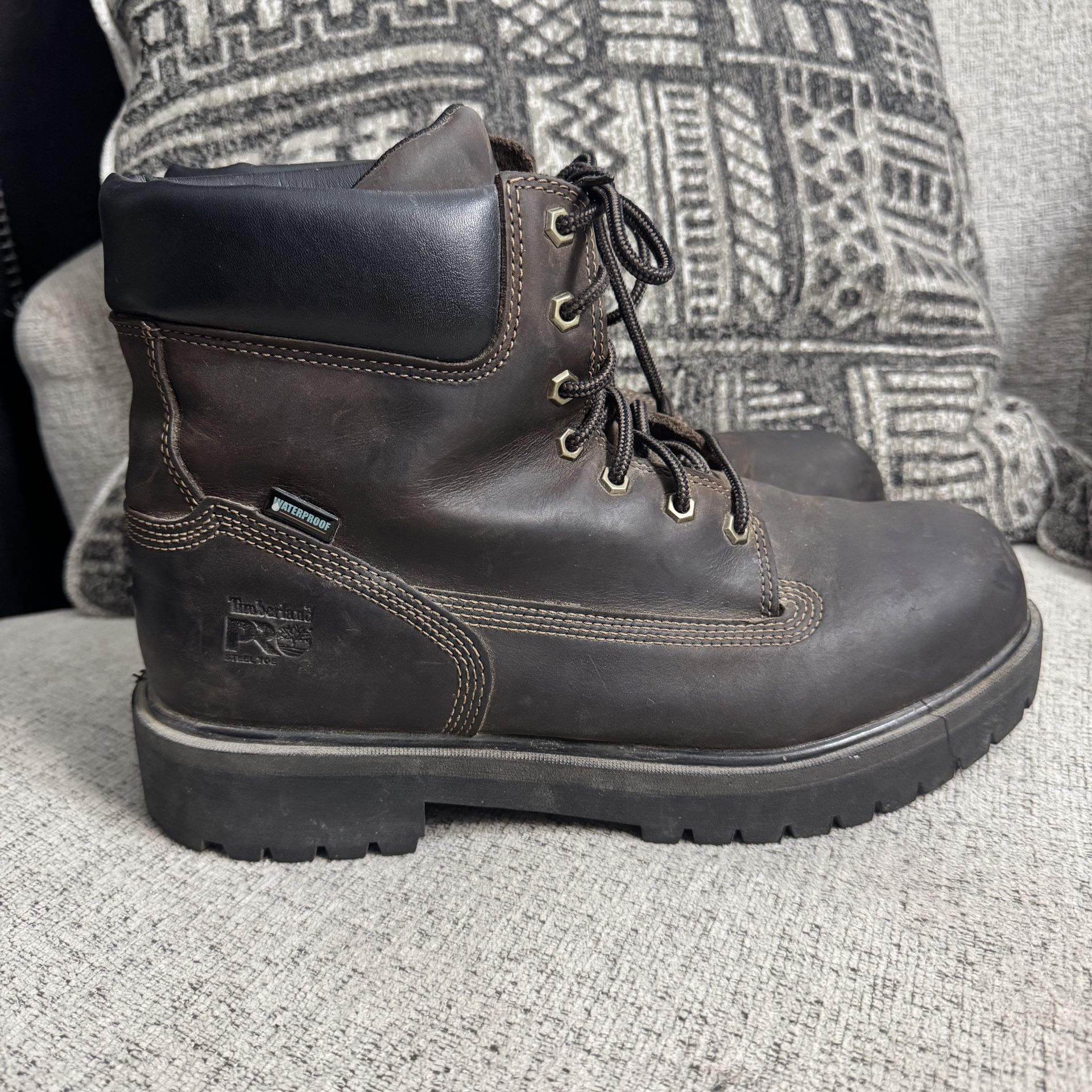 Timberland Pro Men's Direct Attach 6" Steel Toe Waterproof Work Boot 38021, 12 W