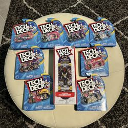 Tech Deck Finesse x Sonic the Hedgehog Lot Of 8 - Complete Set NEW Plus Bonus