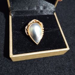 Antique Ring  14 K Gold Pearl 