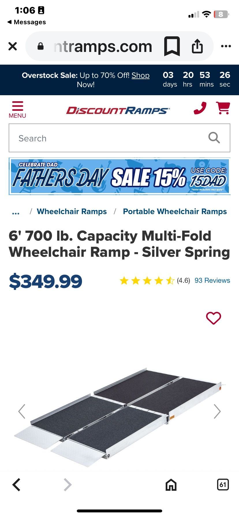 Multifold Wheelchair Ramp. $160.00 or Best Offer