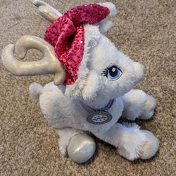 Build-A-Bear, Plush 18-in, Glisten The White Reindeer, Excellent Condition!