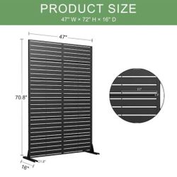 Tall Black Metal Beautiful Privacy Screen