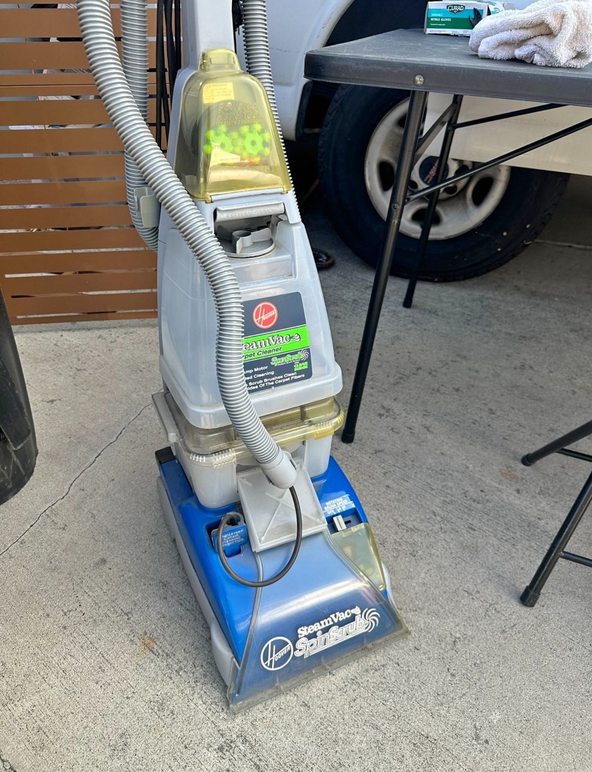 Hoover SteamVac SpinScrub Upright Carpet Cleaner – Tested Working w/ Hose & Hand Tool