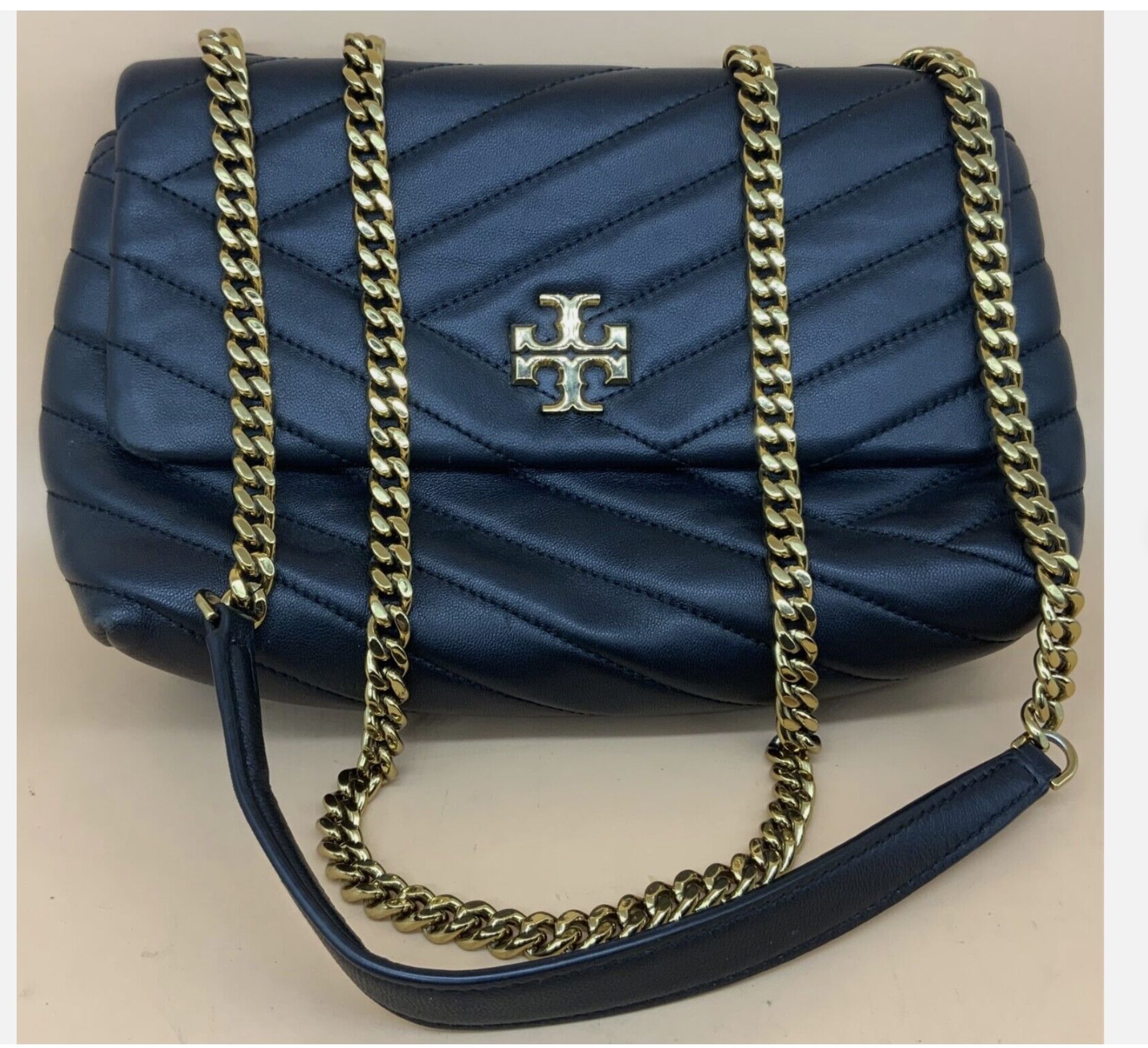 Tory Burch Kira Chevron Convertible Fashion Quilted Small Leather Shoulder Bag