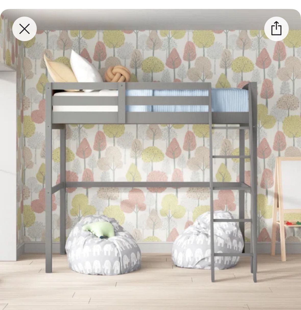 Full Size Loft Bed Solid Wood