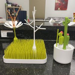 Boon Lawn Drying Rack And Cacti Bottle Cleaning Brush Set