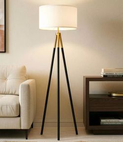 Tripod Floor Lamp with Drum Shade