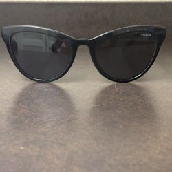 Authentic Prada Cat Eye Acetate Black Sunglasses