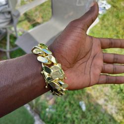 10K gold plated Miami Cuban Link 22 mm bracelet