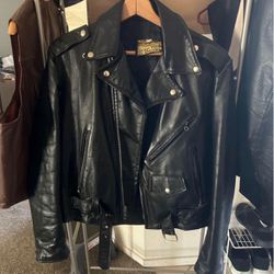 Men XL Black Leather Jacket
