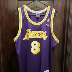  Lakers Kobe Bryant #8 Champion Jersey Vintage Authentic 44