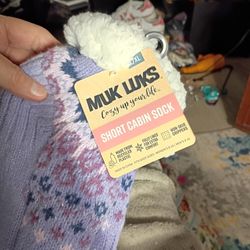 Muk L U K S Cozy Up Your Life Short Cabin Socks New Women's Size Large / Extra Large