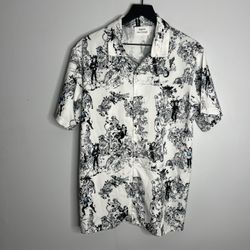 SuperM x Kim Junggi Tiger Inside Art Button Down Shirt Mens Medium White *FLAW*