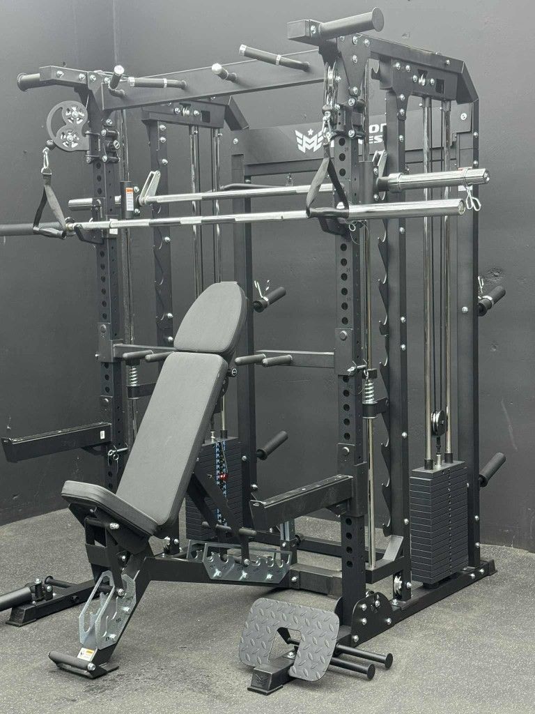 NEW SQUAT RACK SMITH MACHINE WITH BENCH IN BOX - FREE DELIVERY