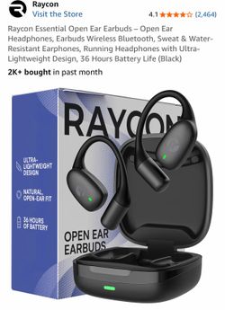 Raycon Essential Open Ear Earbuds – Open Ear Headphones, Earbuds Wireless Bluetooth, Sweat & Water-Resistant Earphones, Running Headphones with Ultra-