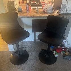 2 Black, Spin Around Bar Stools