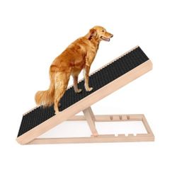 Adjustable Pet Ramp for All Dogs and Cats - Folding Portable Dog Ramp for Couch or Bed with Non Slip Carpet Surface, 40”Long and Height Adjustable fro