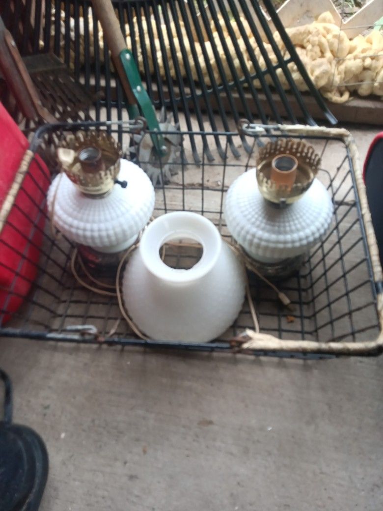 Vintage Milk Glass Lamps