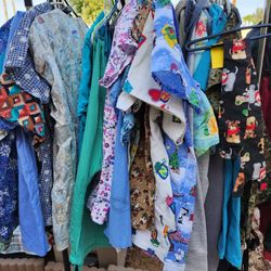 New and  Slightly used scrub tops and pants.