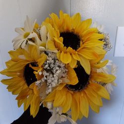 Sunflower & Daisy Artificial Flower Bouquet 