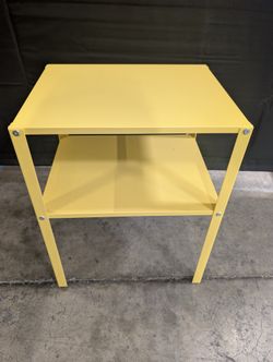 Vibrant Yellow Two-Tier Accent Table