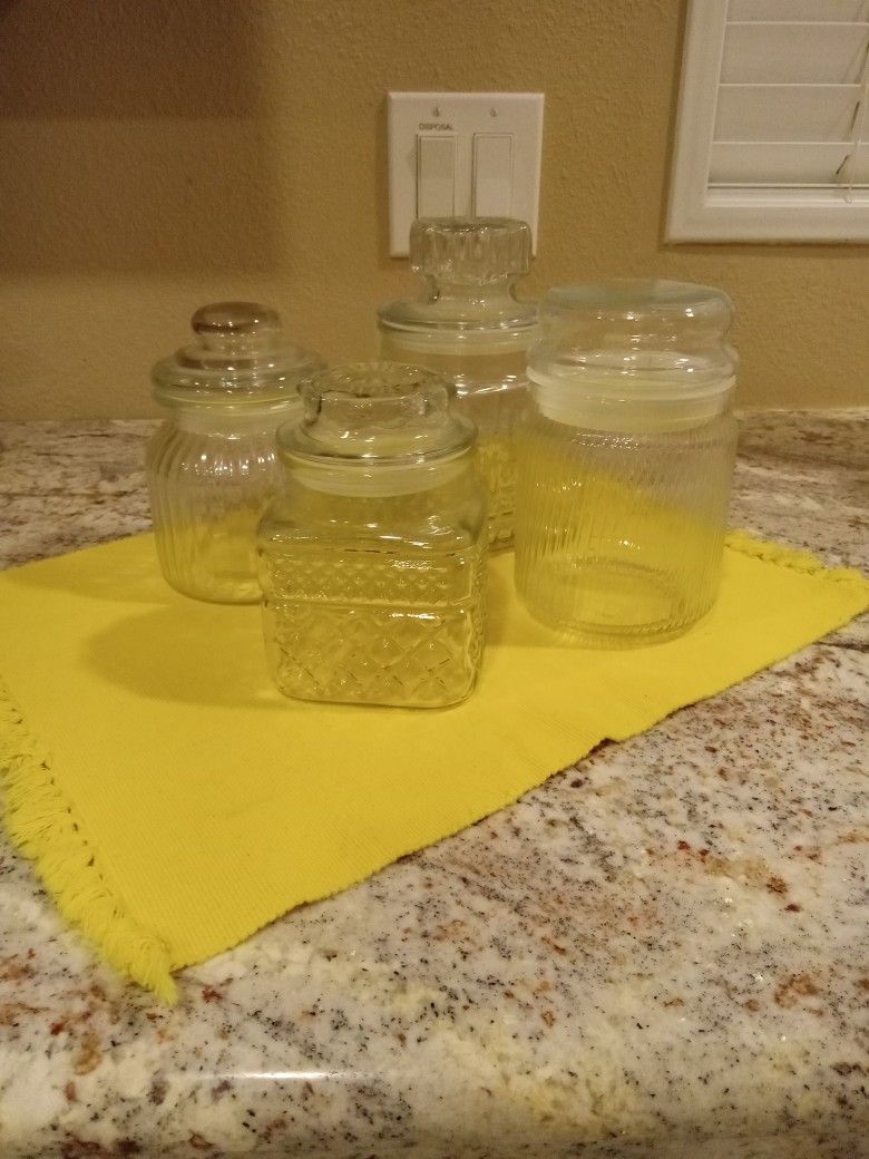 Beautiful Vintage Cut Glass Canisters (4)