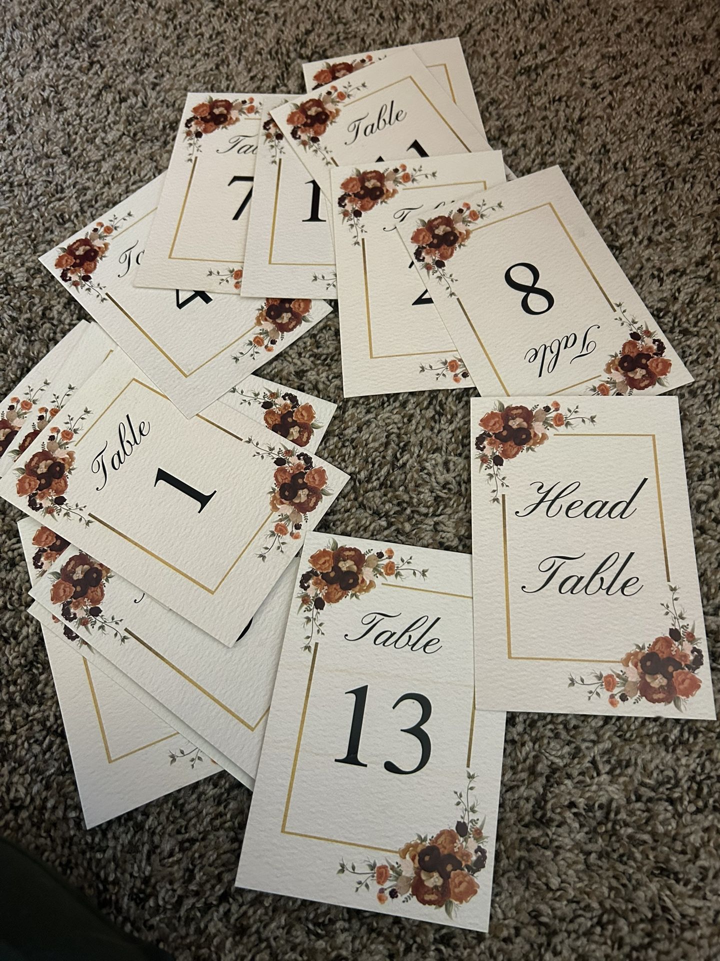 Terracotta Table Numbers