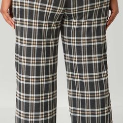 Plaid wide leg trousers
