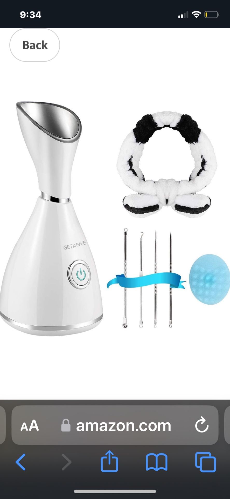 GETANYE Nano Ionic Face Steamer - 10X Penetration for Facial, Unclogs Pores, Moisturizing Spa Humidifier with Free Blackhead Remover Kit, Hair Band, F