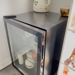 Black Glass Door, Mini Fridge