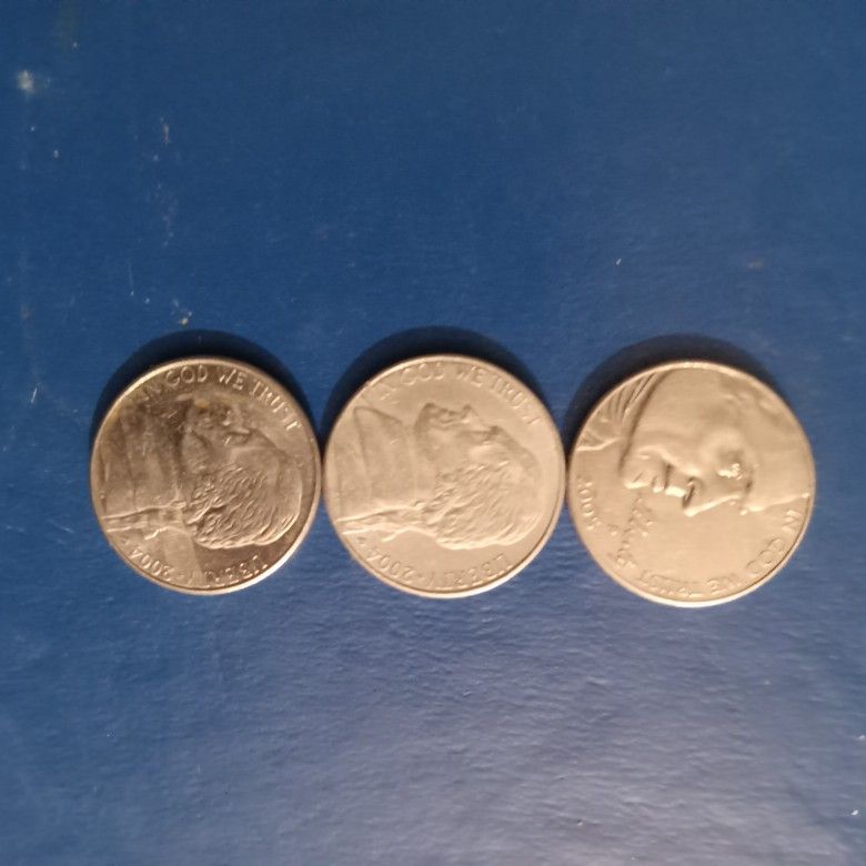 Lot Of Three Jefferson Westward Nickels
