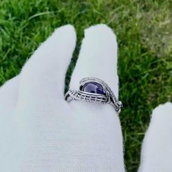 Sterling Silver Wire Wrap Amethyst Ring