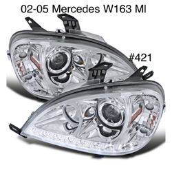 2002 TO 2005 Mercedes Benz W163 ML320 / ML350 / ML500 / ML55 LED Projector Headlights (FOR THE PAIR)