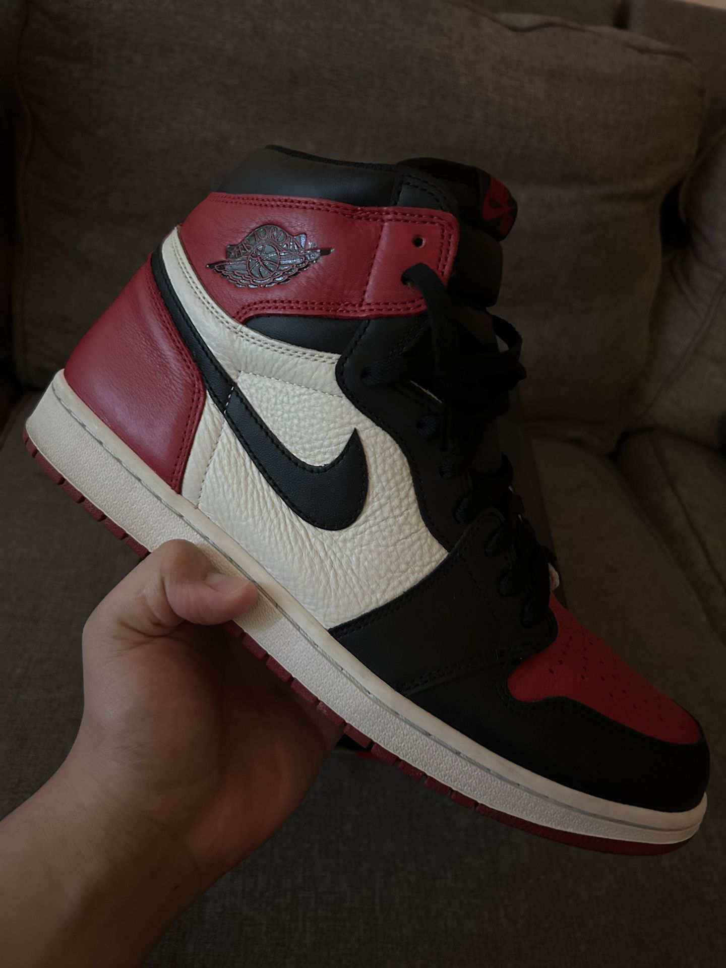 Jordan 1 Bred Toe High Tops Size 13M